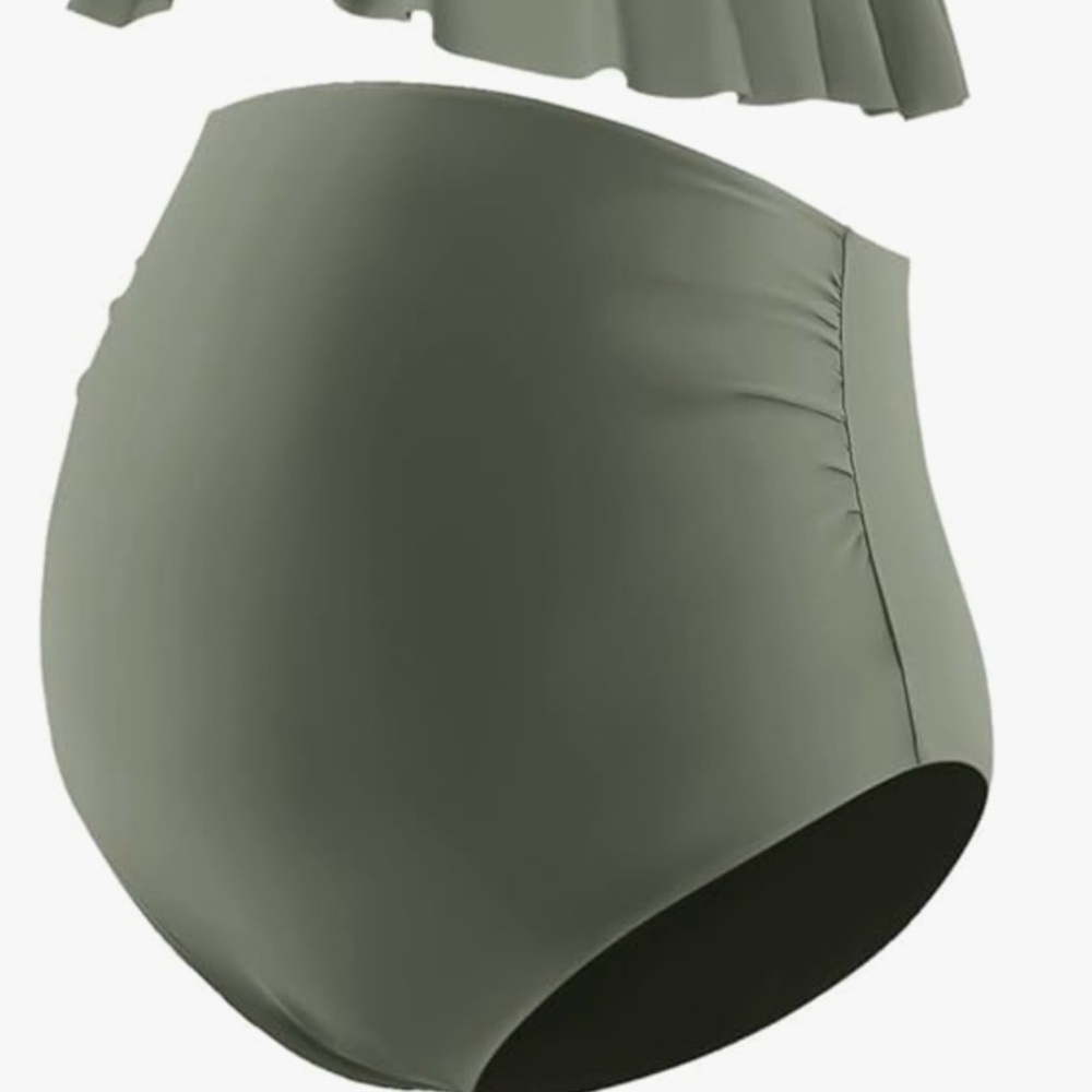 Olive Green Maternity Bikini Bottoms